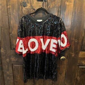 Top Style sequin tunic top